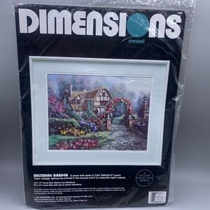 Dimensions Wiltshire Garden Crewel Stitch Kit Carl Valentes Tudor Cottage NIP
